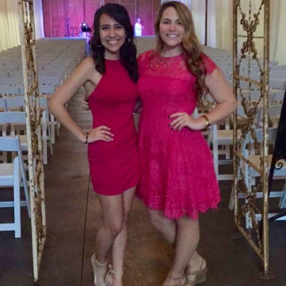 Pink fitted dress